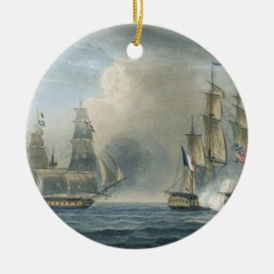 Gefangennahme des Pomone durch HMS Arethusa vor Keramikornament