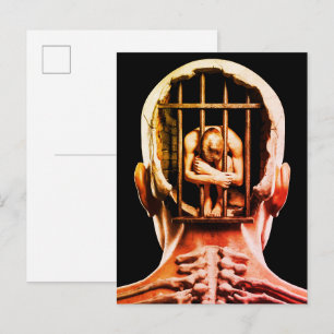 Gefängnis des Geistes – Surrealistische konzeption Postkarte