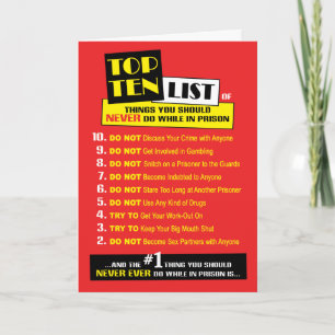 Gefängnis-Karten - Top Ten Karte
