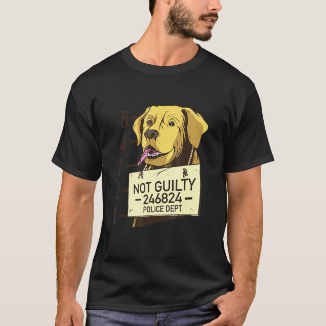 Gefängnis Labrador Mugshot Sprichwort nicht schuld T-Shirt (Vorderseite)