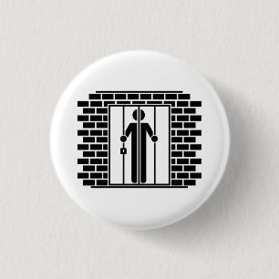 "Gefängnis Piktogramm-Knopf der Zeit-I" Button