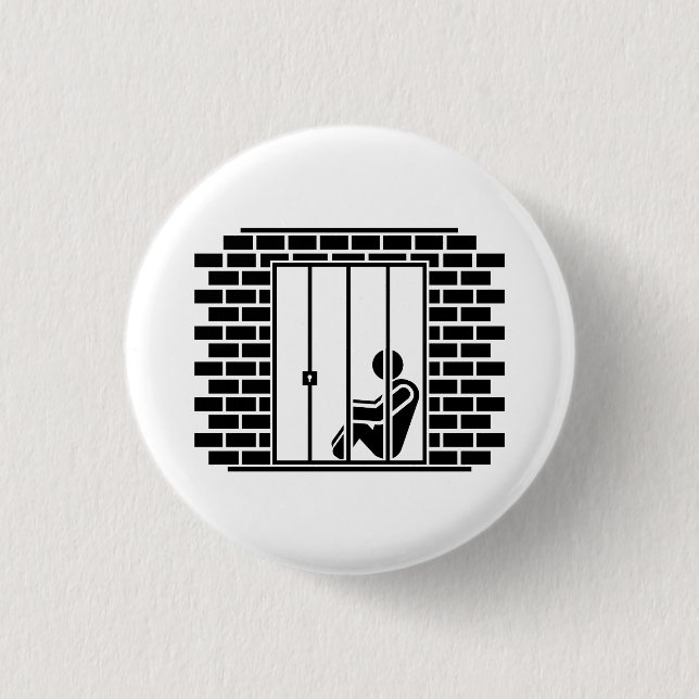 "Gefängnis Piktogramm-Knopf der Zeit-II" Button (Vorderseite)