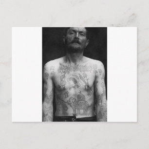 Gefängnis Tattoos Postkarte