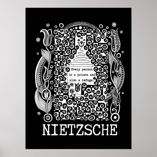 Gefängnis und FLÜCHTLINGE von Nietzsche Poster (Vorne)