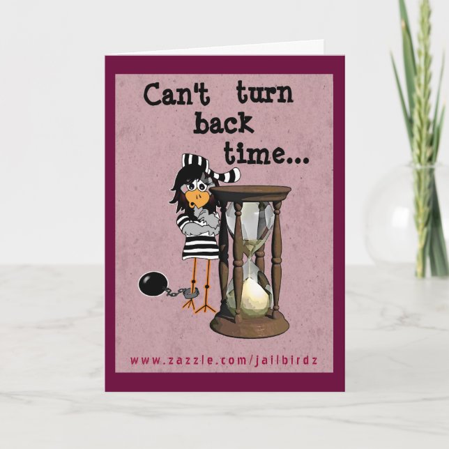 Gefängnisgrußkarte: Weiblicher Jailbird Karte (Vorderseite)