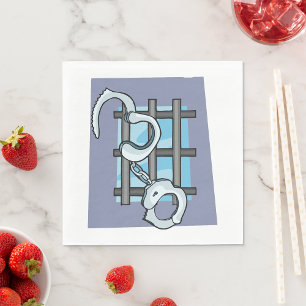 Gefängnishandcuffs Napkins Serviette