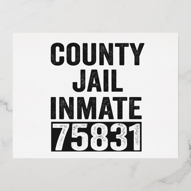 Gefängnisinsasse 75831 Weihnachtsgefängnis Folie Einladungspostkarte (Vorderseite)