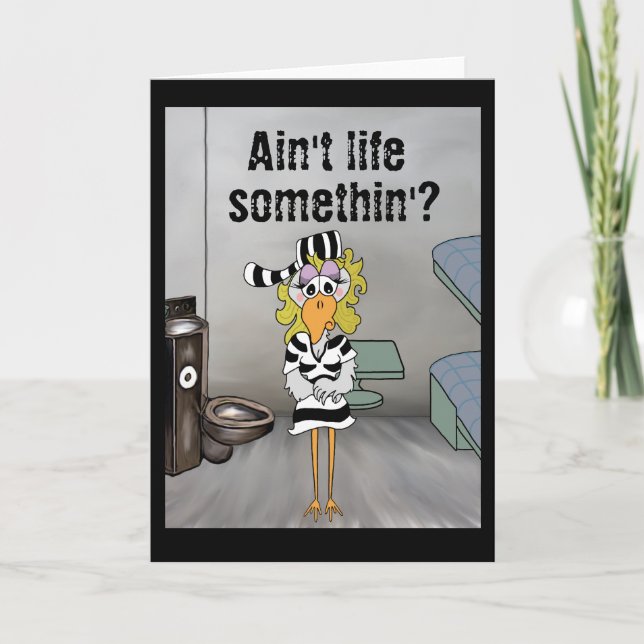 Gefängniskarte: Weiblicher Jailbird Karte (Vorderseite)