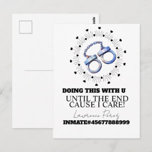 Gefängniskarten Lange Distanz Zeit verbringen Hand Postkarte