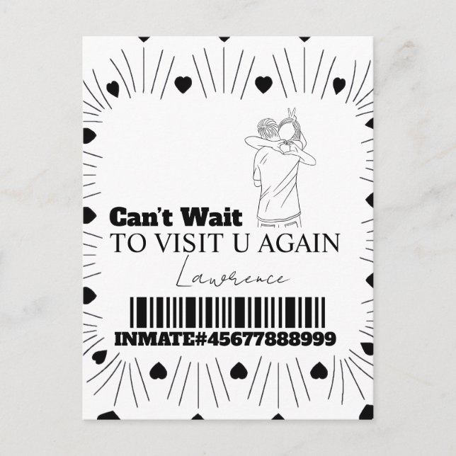 Gefängniskarten Langstreckenbesuch Paare Postkarte (Vorderseite)