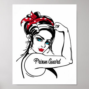 Gefängniswärter Rosie The Riveter Button Up Poster