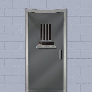 Gefängniszelle Tür Peeking Inmate Halloween Banner