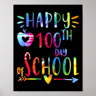 Gefärbte Krawatte 100 Schultage 100 Schultag Poster