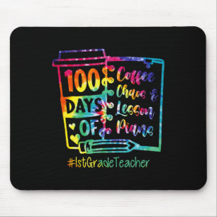 Gefärbte Krawatte 100 Tage Kaffee und Chaos Tee 1. Mousepad