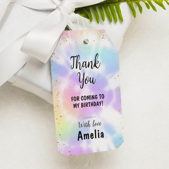 Gefärbte Krawatte 1. Geburtstag Danke Tag Geschenkanhänger (Von Creator hochgeladen)