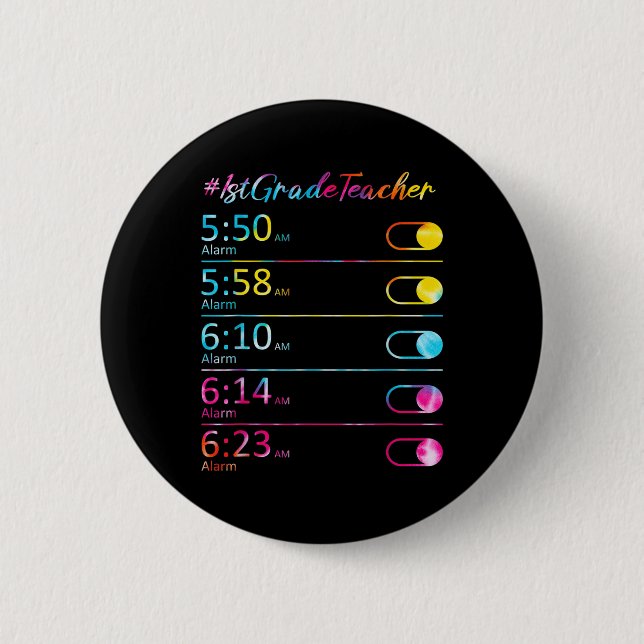 Gefärbte Krawatte 1. Klasse Lehrer Bewertung Alarm Button (Vorderseite)