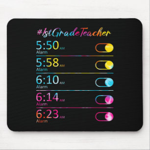 Gefärbte Krawatte 1. Klasse Lehrer Bewertung Alarm Mousepad