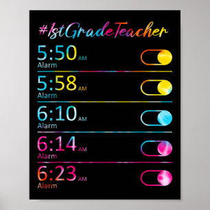 Gefärbte Krawatte 1. Klasse Lehrer Bewertung Alarm Poster