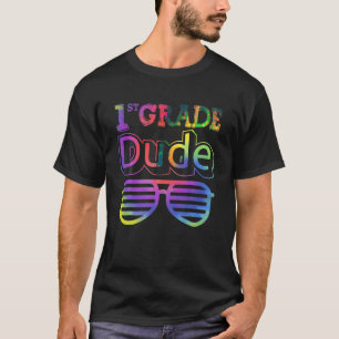 gefärbte Krawatte 1. Klasse Typ Sonnenbrille Zurüc T-Shirt