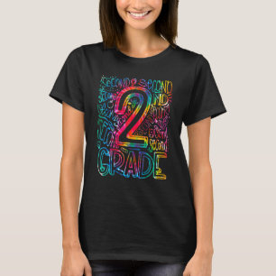 Gefärbte Krawatte 2. Klasse zurück zum Lehrer Stud T-Shirt