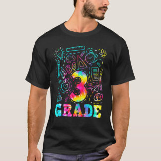 Gefärbte Krawatte 3. Klasse Typografie Team Dritte T-Shirt