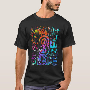 Gefärbte Krawatte 3D Typografy Team Third Grade Te T-Shirt