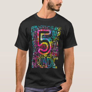 Gefärbte Krawatte 5th Grade Typografy Team Fünfte  T-Shirt