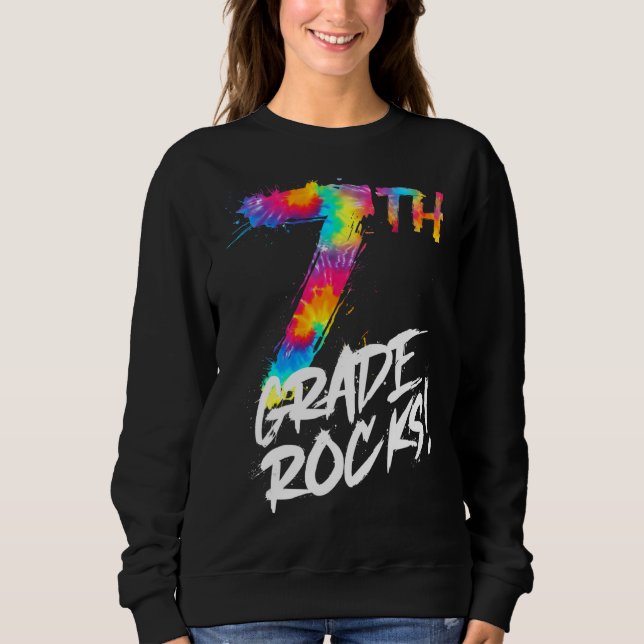 Gefärbte Krawatte 7. Klasse Siebenklässler zurück  Sweatshirt (Vorderseite)
