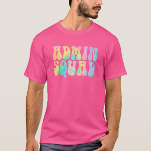 Gefärbte Krawatte Admin Squad School Secretary Ret T-Shirt