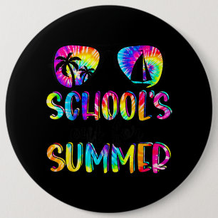 Gefärbte Krawatte am letzten Schultag im Sommer Button