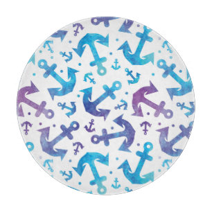 Gefärbte Krawatte Anker Muster 2 Schneidebrett