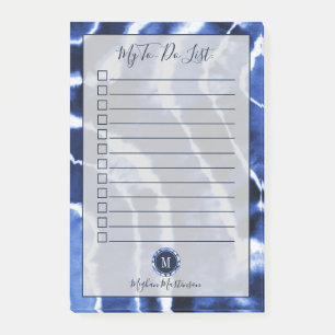 Gefärbte Krawatte-Aquarellfarbenmonogramm für bl Post-it Klebezettel