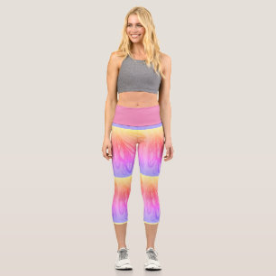 Gefärbte Krawatte aus Baumwolle Hochgebranntes Cap Capri Leggings