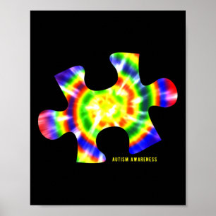 Gefärbte Krawatte Autismus Bewusstsein Poster