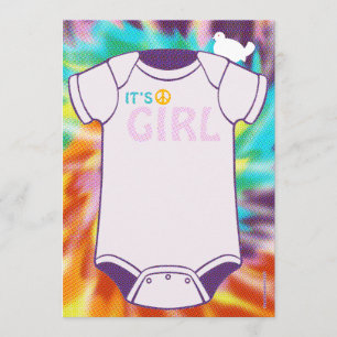 Gefärbte Krawatte Babydusche Einladungen