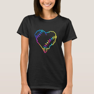 Gefärbte Krawatte Baseball Heart Baseball Fans Bas T-Shirt