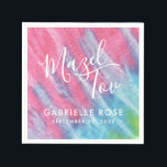 Gefärbte Krawatte Bat Mitzvah Pink Mazel Tov Custo Serviette<br><div class="desc">Gefärbte Krawatte Custom Bat Mitzvah Napkins lesen "Mazel Tov" mit rosa, türkisblau und lila farbenfrohen Design mit einem hippie chic Thema für Ihre Kidush Mitch oder Empfang für ein funky Retro-Thema Mitzvah Party. Unser modernes Design ist eine neue Drehung auf Retro-Krawatte-Färbung mit einer subtilen T - Shirt-Stoffstruktur. Eine koordinierende Bat...</div>