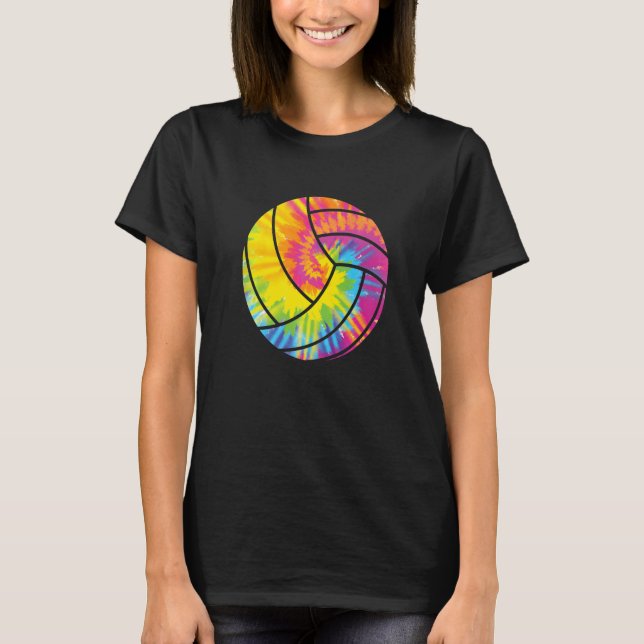 Gefärbte Krawatte Beach Volleyball Retro Setters P T-Shirt (Vorderseite)