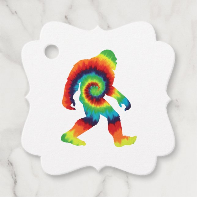 Gefärbte Krawatte Bigfoot Geschenkanhänger (Vorderseite)