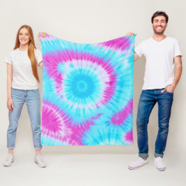 Gefärbte Krawatte Blau und Rosa Fleecedecke