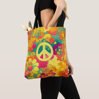 Gefärbte Krawatte Boho Hippy 60er Peace Sign