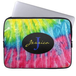 Gefärbte Krawatte Bright Custom Monogram Laptopschutzhülle