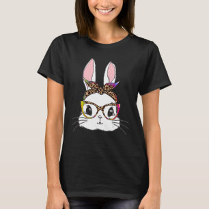 Gefärbte Krawatte Bunny Face Leopard Brille Headba T-Shirt