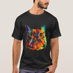 Gefärbte Krawatte Cat Colorful Tye Dye Kitten T-Shirt