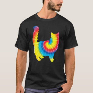 Gefärbte Krawatte Cat Rainbow Print Feline Pet Kit T-Shirt