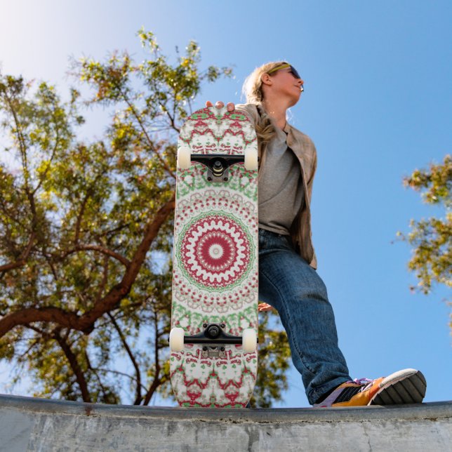 Gefärbte Krawatte Christmas Mandala Skateboard (Außenbereich 1)