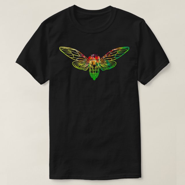 Gefärbte Krawatte Cicada Funny Insect Lover Erwach T-Shirt (Design vorne)
