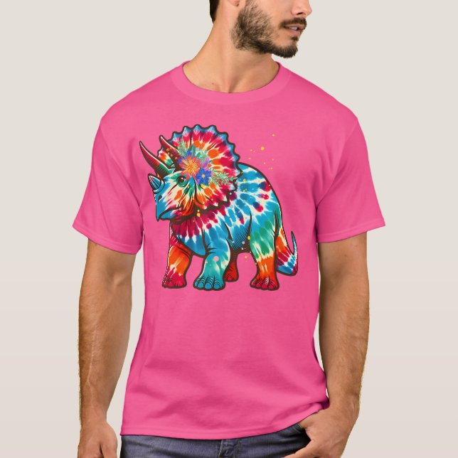 Gefärbte Krawatte Color Triceratops Krawatte Dyed  T-Shirt (Vorderseite)