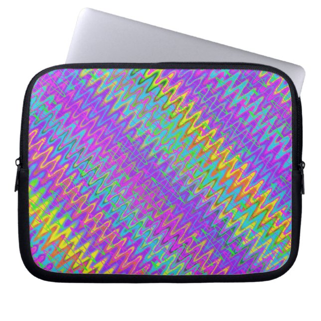 Gefärbte Krawatte Crazy Zickzack Laptopschutzhülle (Vorderseite)
