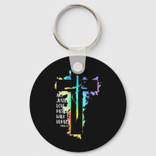 Gefärbte Krawatte Cross Micah 68 Akt Justly Bible Schlüsselanhänger